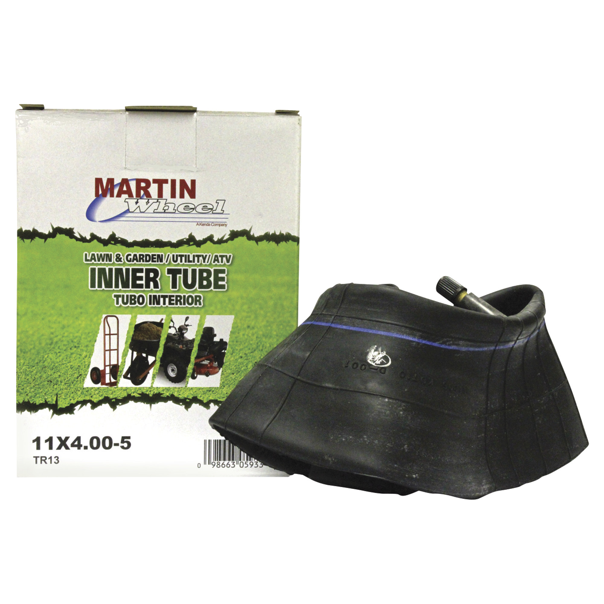 Martin Wheel Inner Tube, Straight Valve Stem, 11/400-5in., Model# T405K